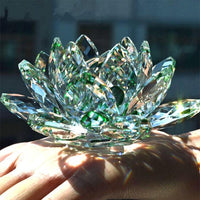 80mm Crystal Lotus Flower Paperweight ( 8 Colors )