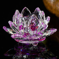 80mm Crystal Lotus Flower Paperweight ( 8 Colors )