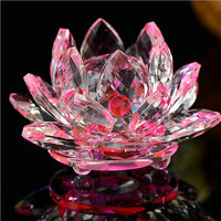 80mm Crystal Lotus Flower Paperweight ( 8 Colors )