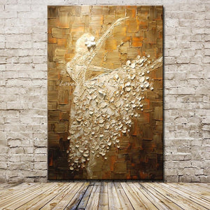 Ballet Dancer Abstract Oil Painting On Canvas