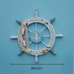 Wooden Ship Wheel Wall Hanging Decoration