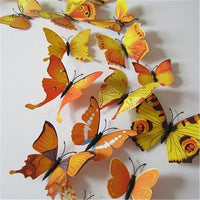 23 Variants Butterfly Decals 3D Wall Stickers ( 12 Pcs/Lot )