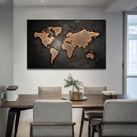 Huge Black World Map Paintings Print On Canvas ( 6 Variants and 6 Sizes )