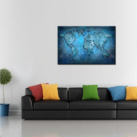 Huge Black World Map Paintings Print On Canvas ( 6 Variants and 6 Sizes )